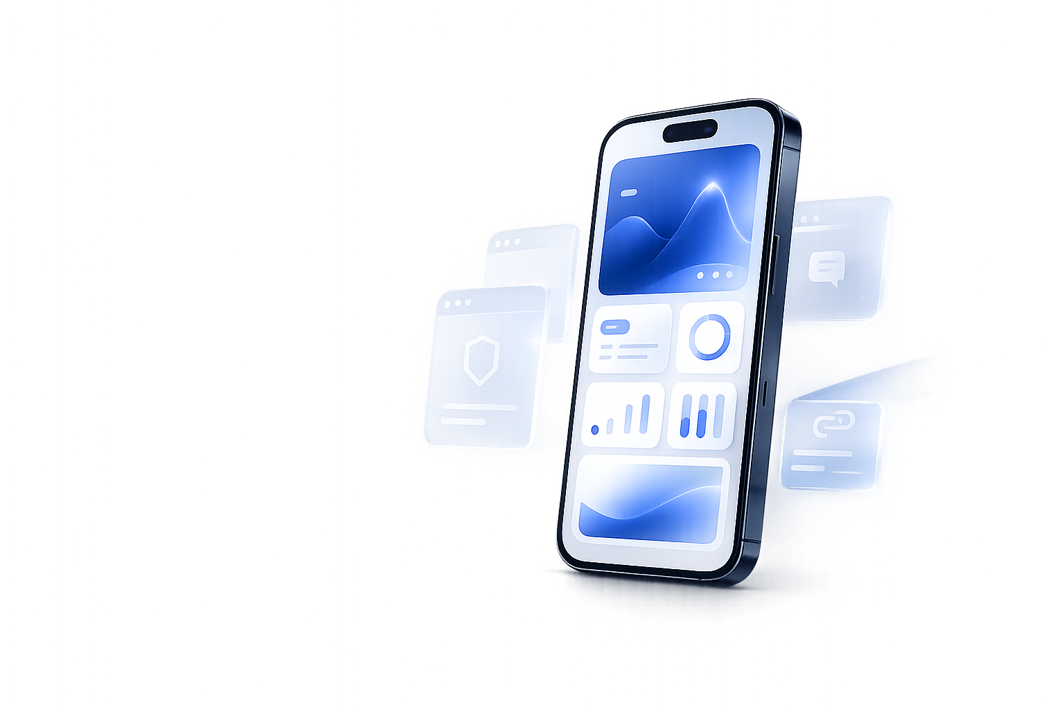 Premium mobile app hero visual for Nelect Studio